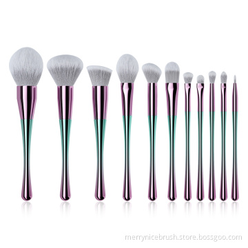 Oem new arrival private label 11Pcs gradient color luxury black makeup brush set with logo